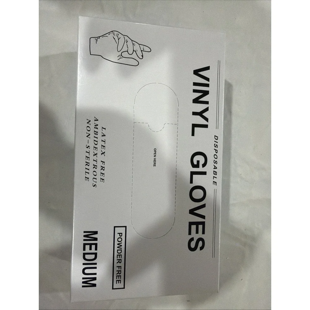 500 Medium Disposable Powder Fret Vinyl Gloves. Lot Of 5 Boxes.‎ 5 Boxes Of 100